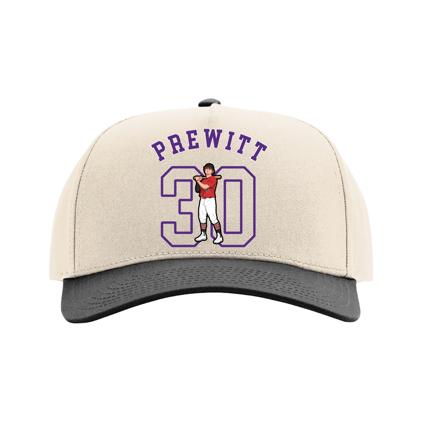 Full Fabric Five-Panel Champ Cap — Shirsey Arch in Cream/Black