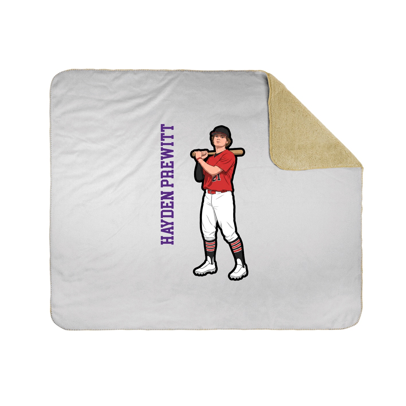 Throw Blanket — Name Vertical in White