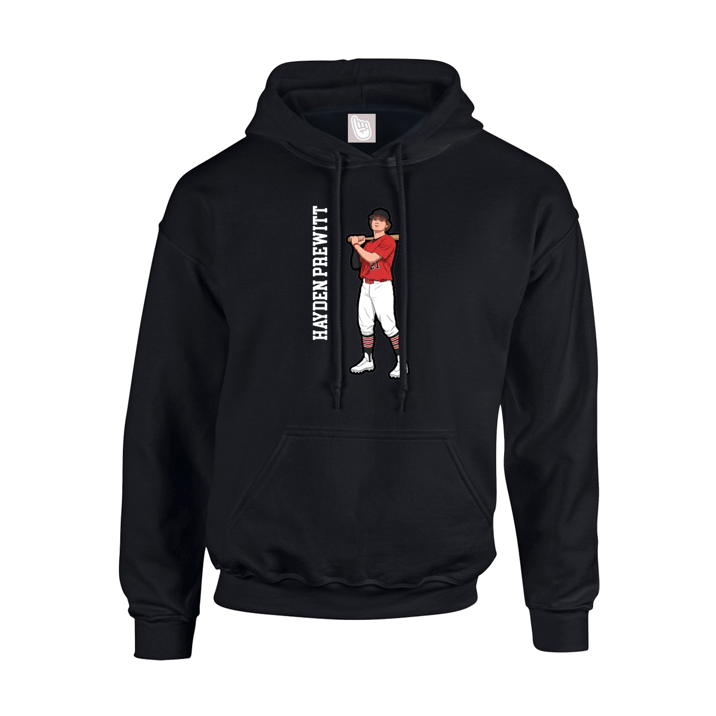 Youth Hoodie — Name Vertical in Black