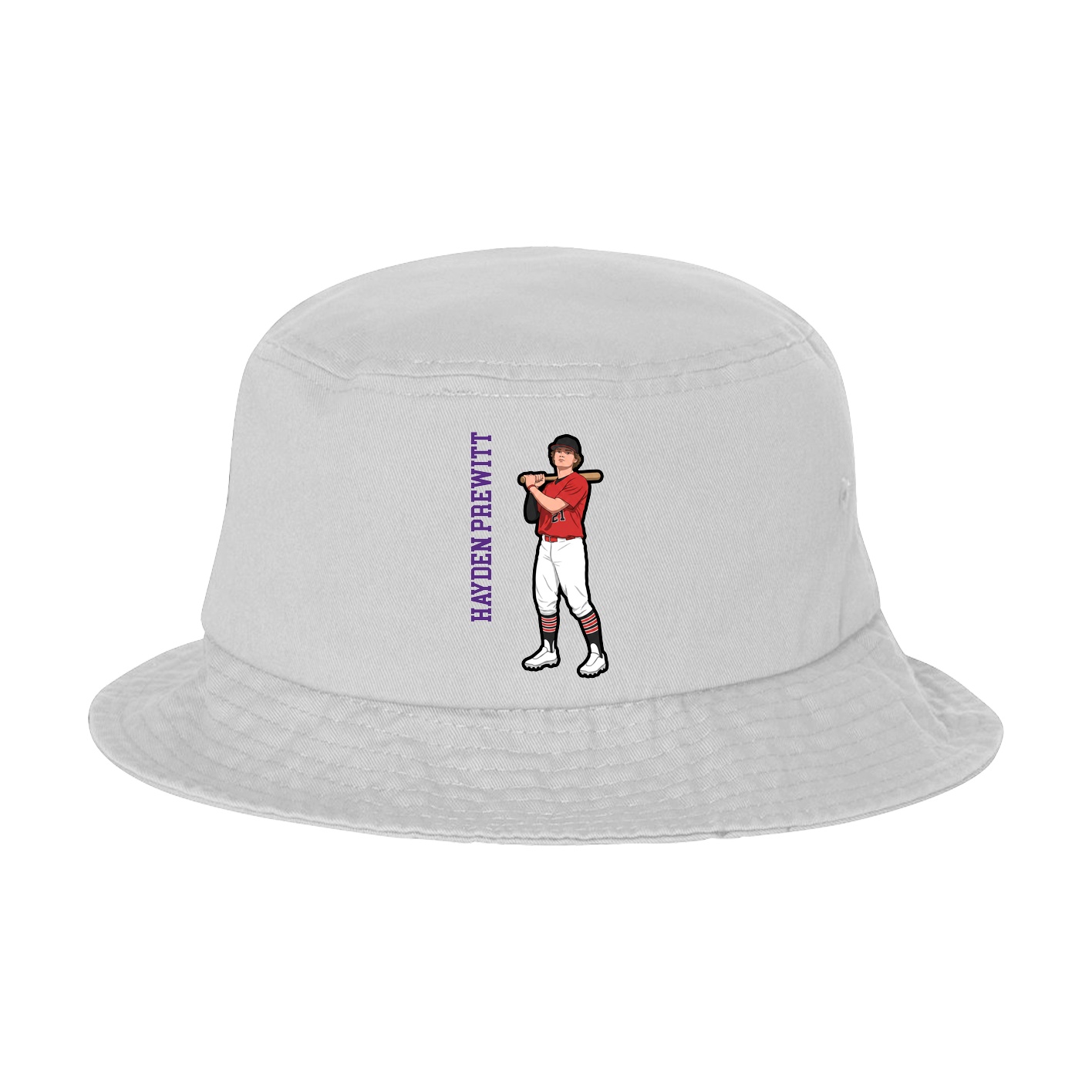 Bucket Cap — Name Vertical in White