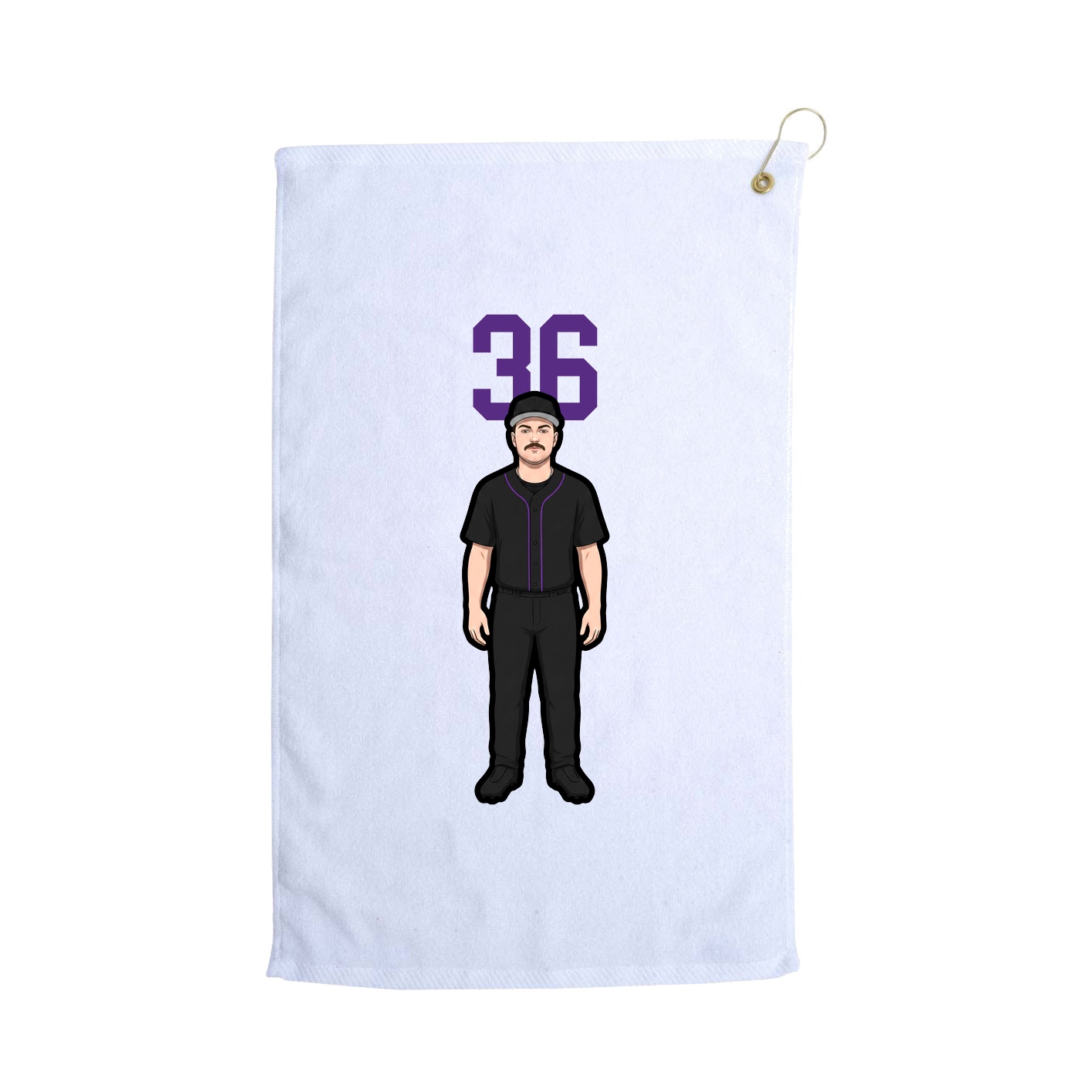 Golf Towel — Number Top in White