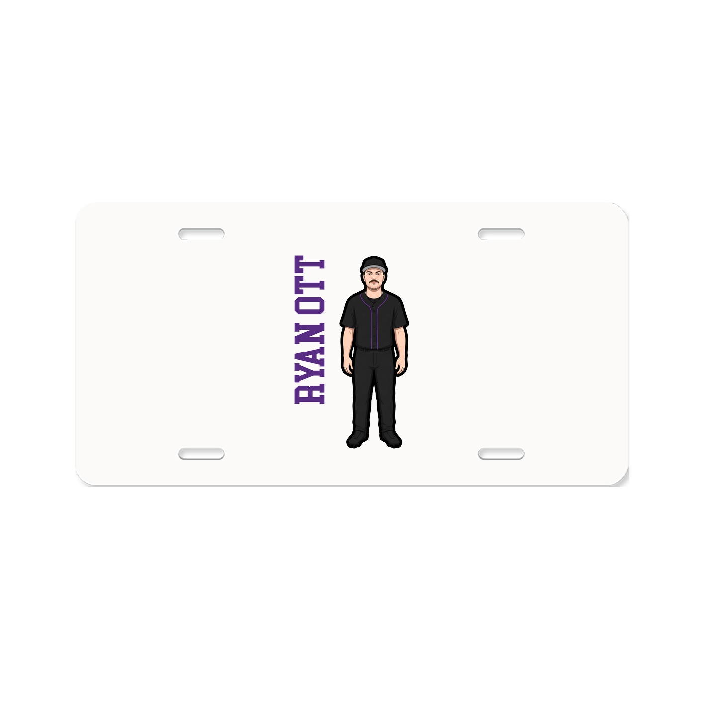License Plate — Name Vertical in Classic