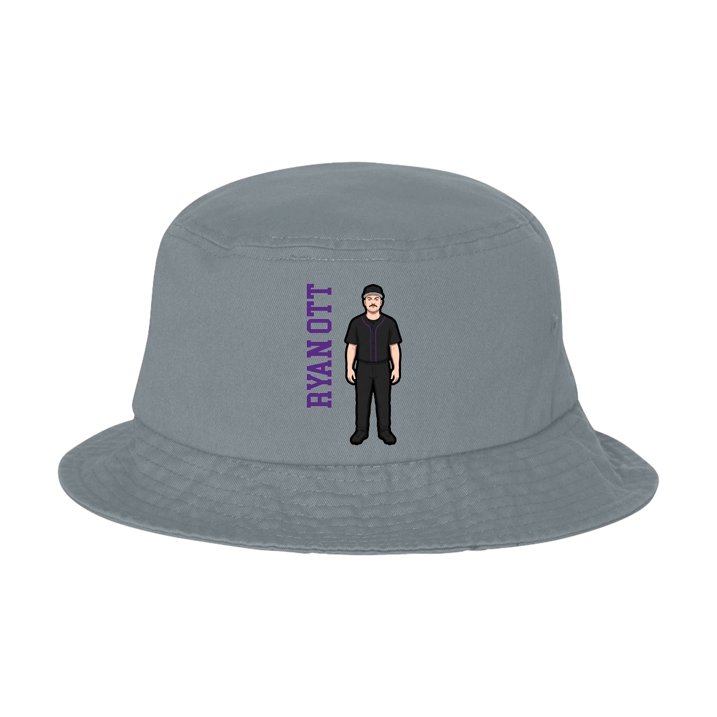 Bucket Cap — Name Vertical in Grey