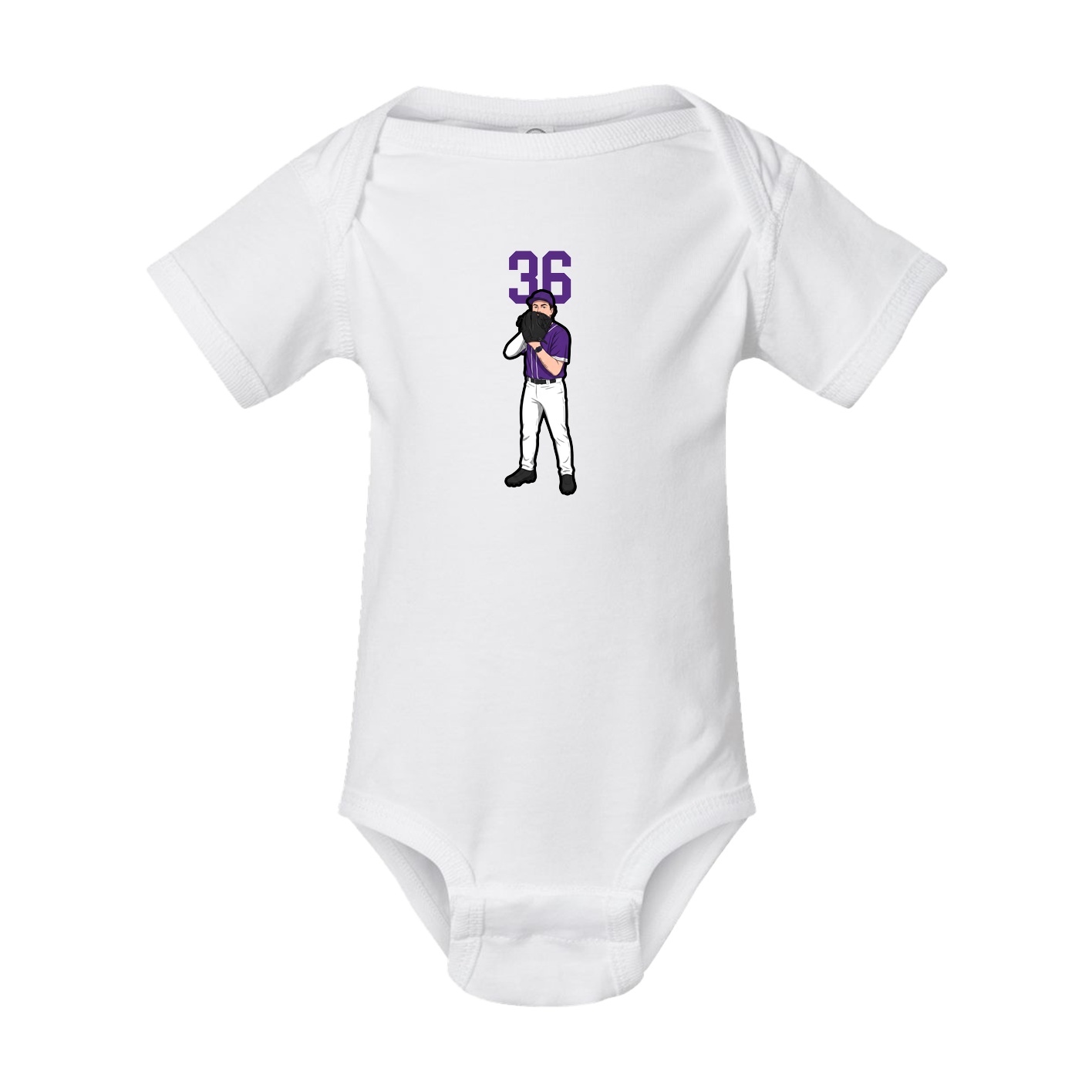 Baby Onesie — Number Top in White