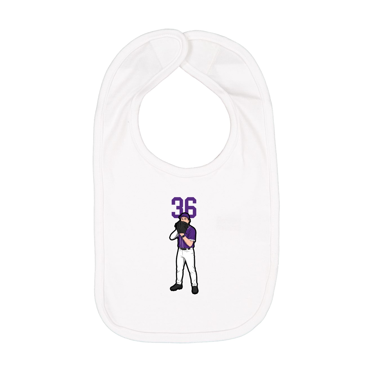 Infant Bib — Number Top in White