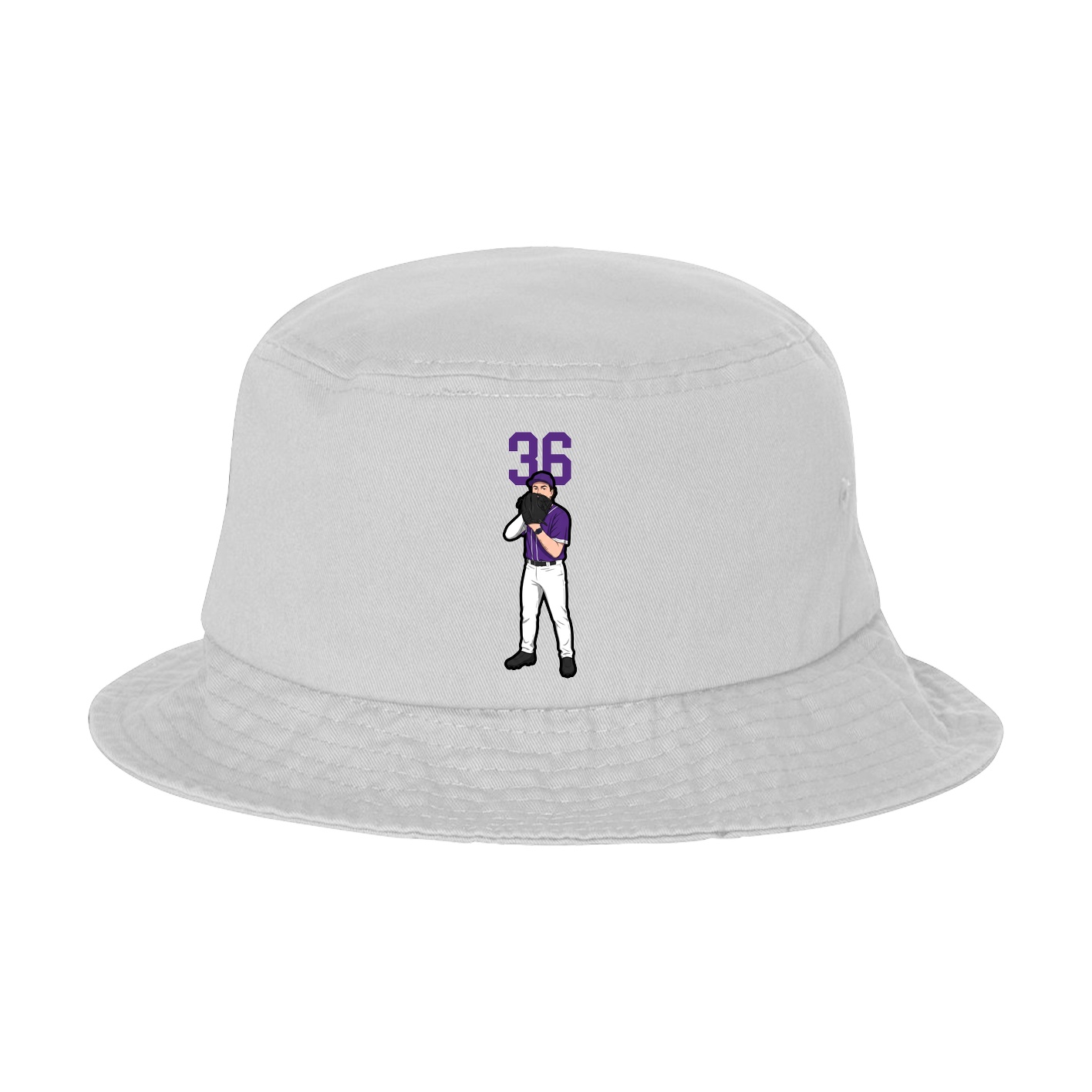 Bucket Cap — Number Top in White