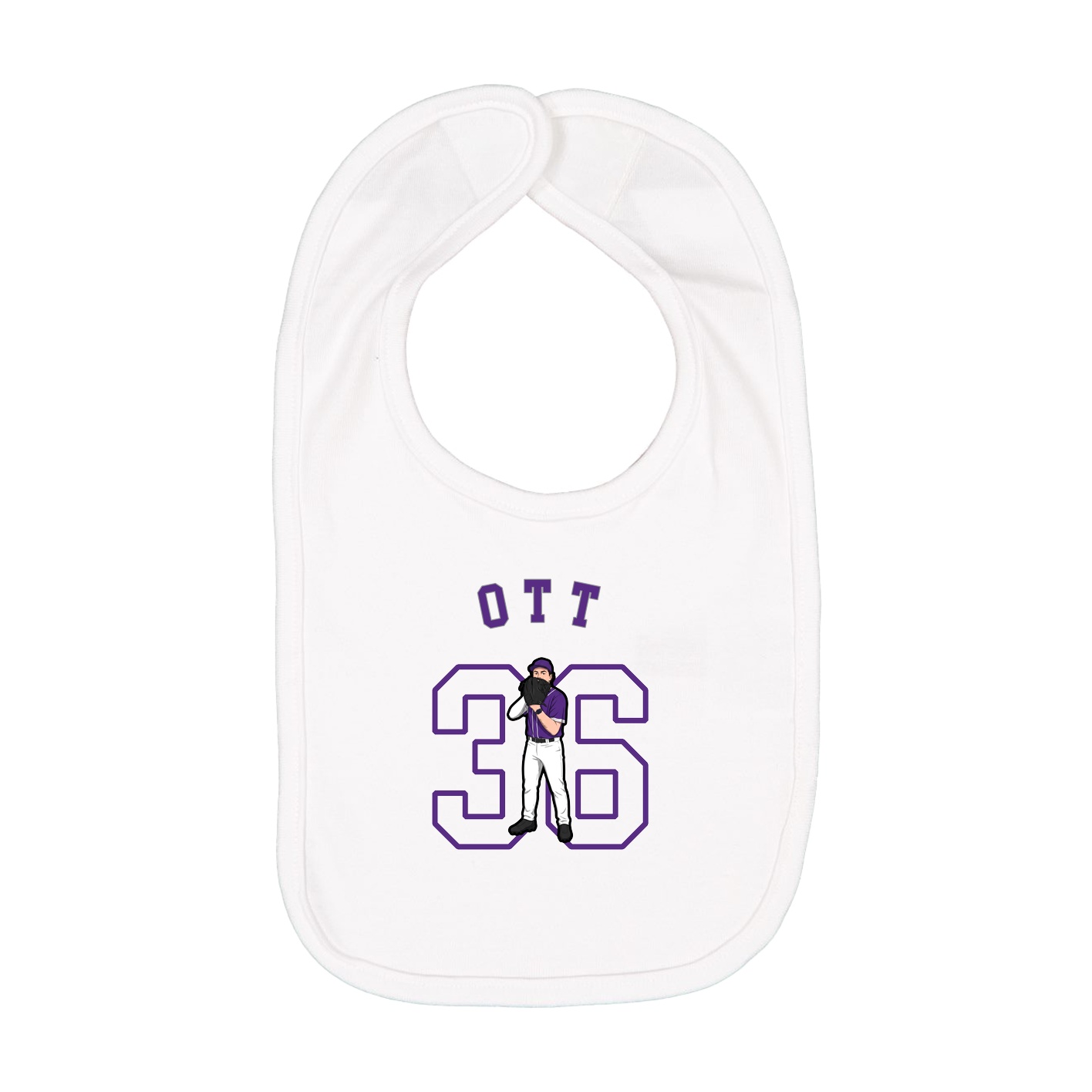 Infant Bib — Shirsey Arch in White