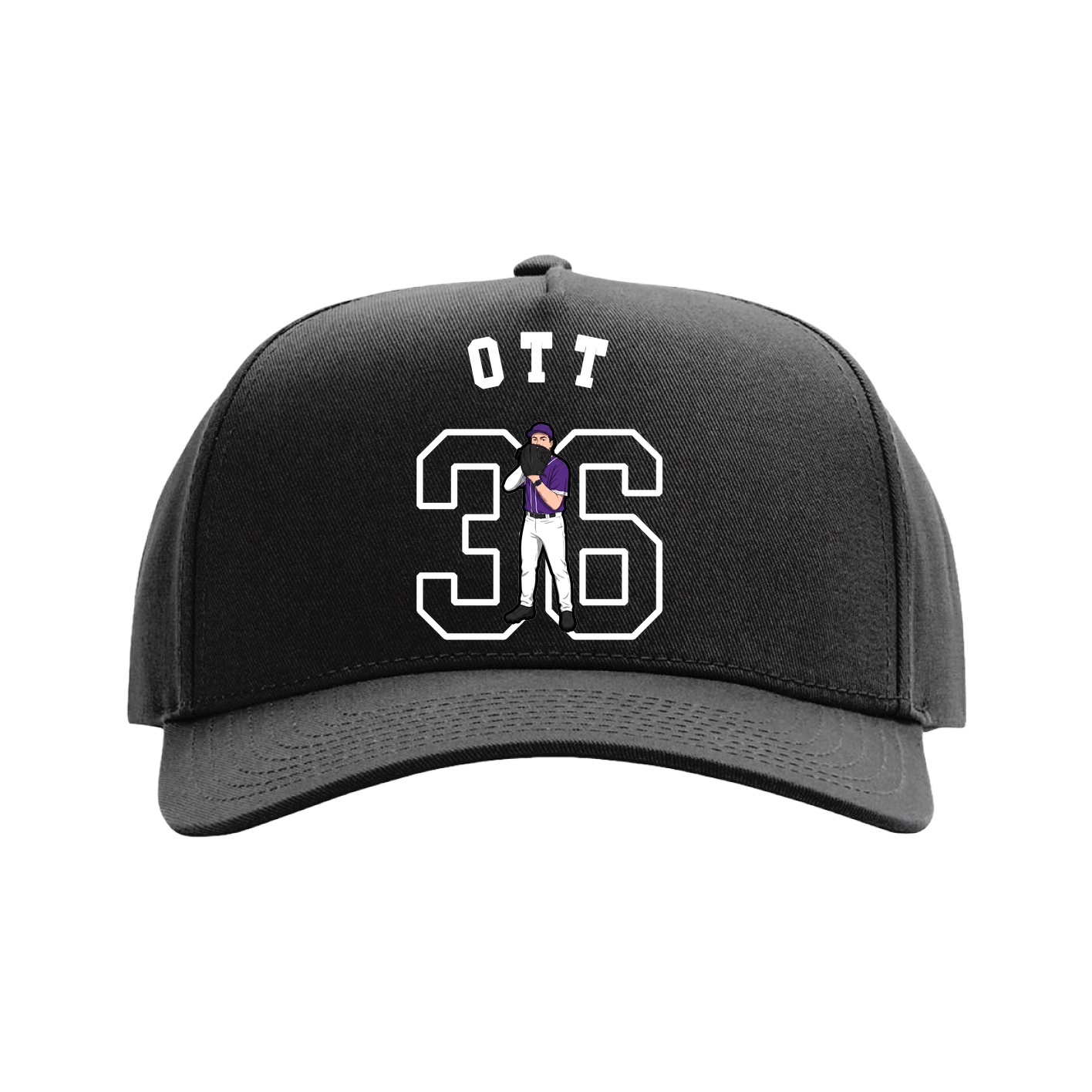 Full Fabric Five-Panel Champ Cap — Shirsey Arch in Black