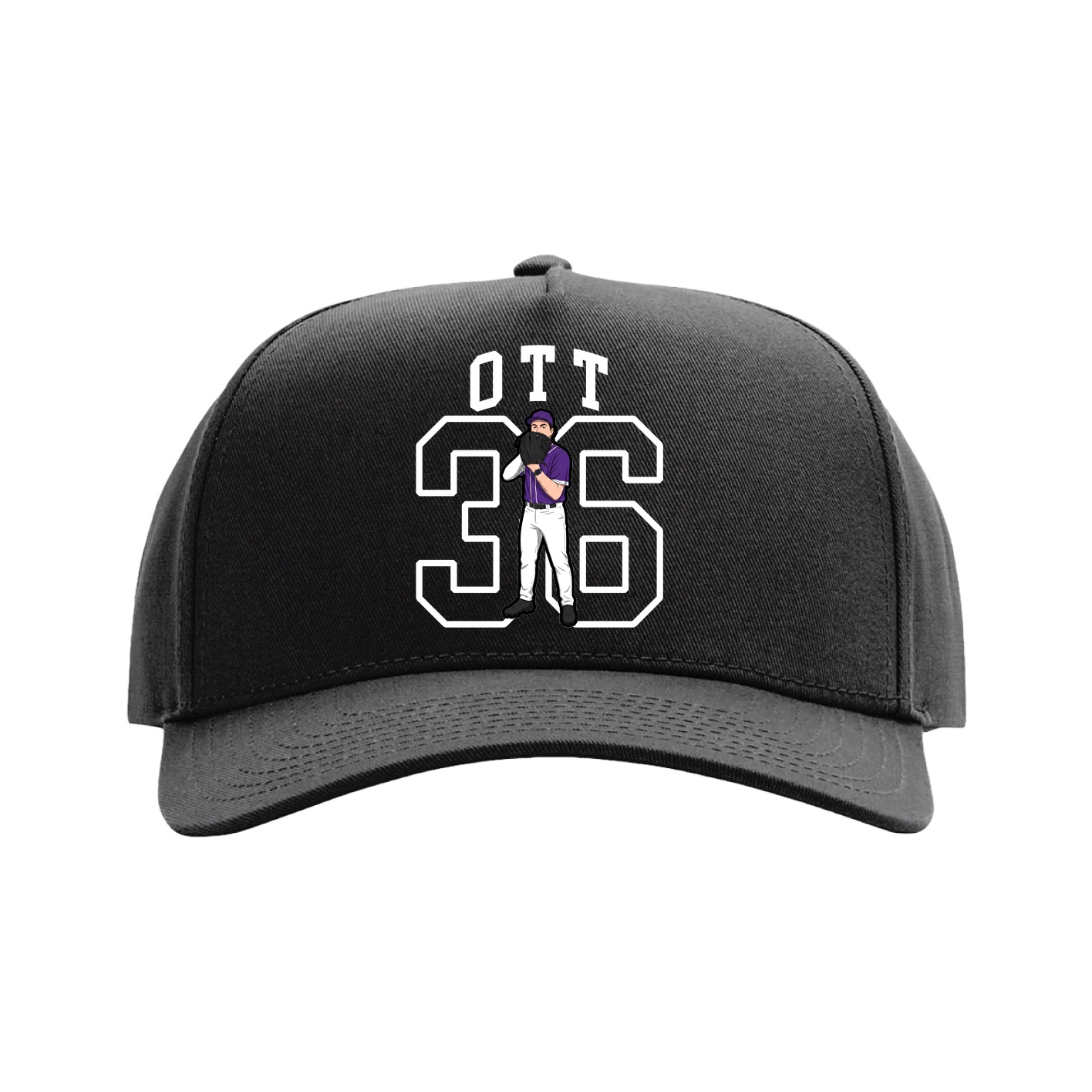 Full Fabric Five-Panel Champ Cap — Shirsey in Black