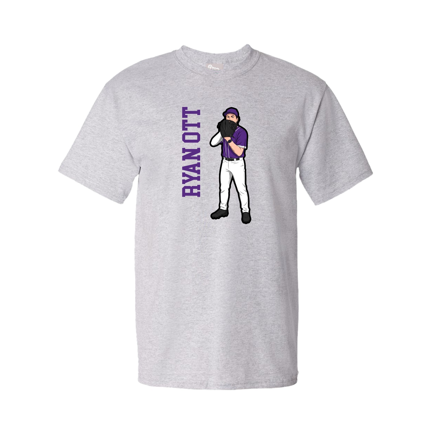 Youth Tee — Name Vertical in Grey