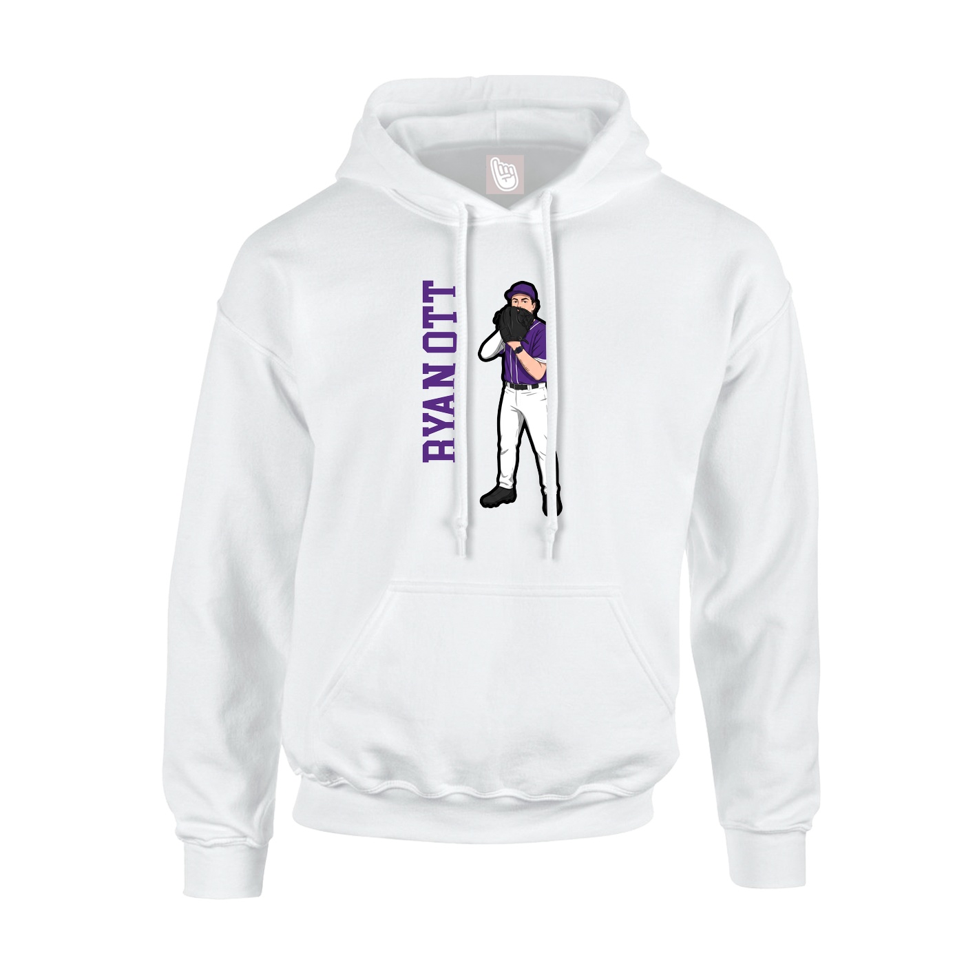 Hoodie — Name Vertical in White