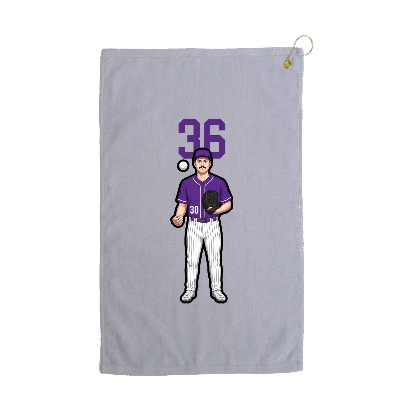 Golf Towel — Number Top in Grey
