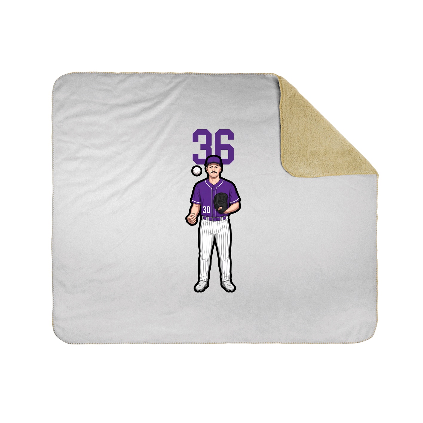 Throw Blanket — Number Top in White