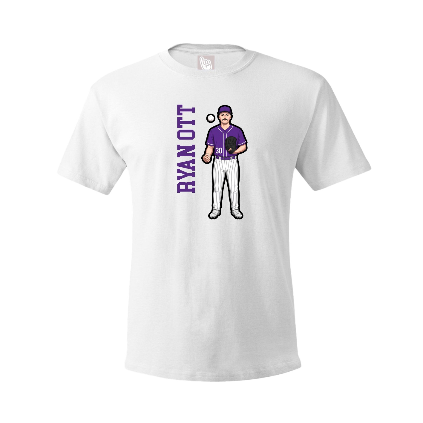 Tee — Name Vertical in White