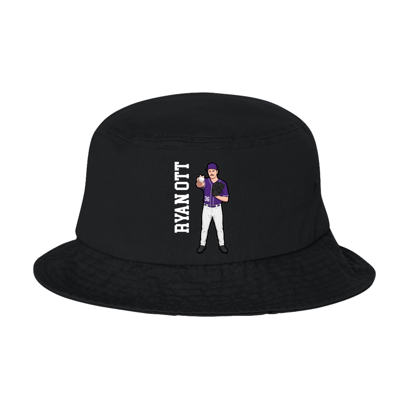 Bucket Cap — Name Vertical in Black