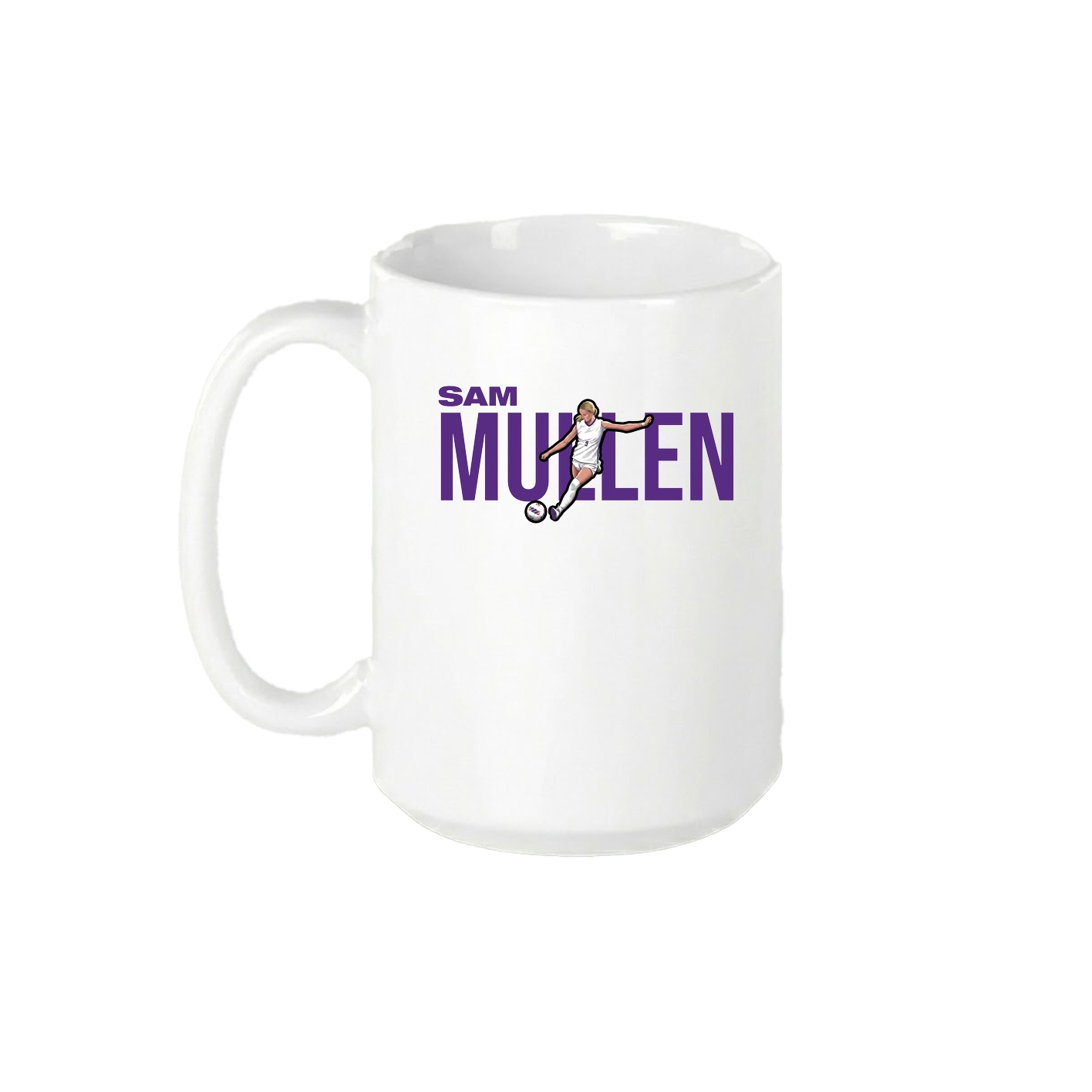 15oz Coffee Mug — Player Name in White