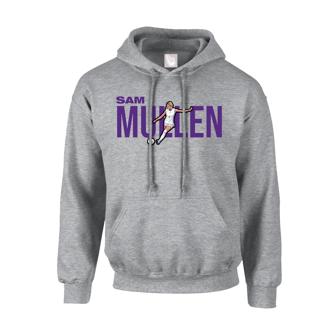 Youth Hoodie — Player Name in Grey
