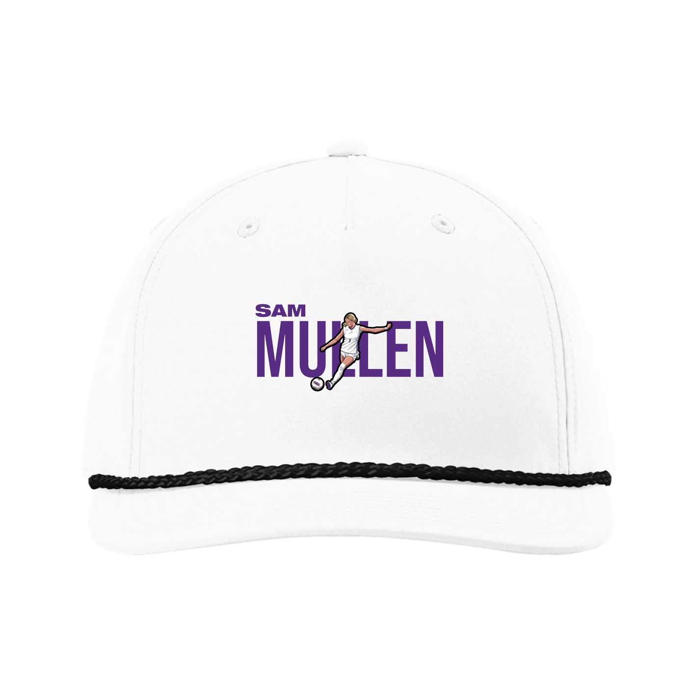 Five-Panel Classic Rope Cap — Player Name in White