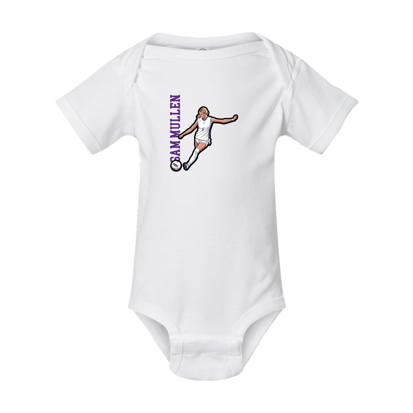 Baby Onesie — Name Vertical in White