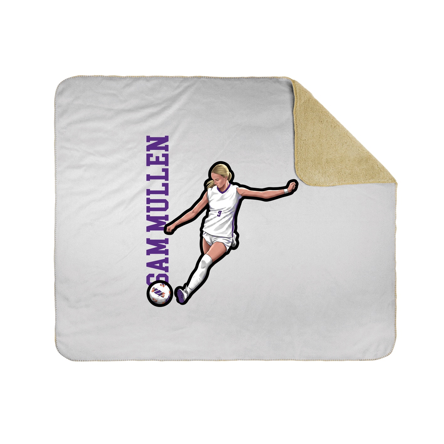 Throw Blanket — Name Vertical in White