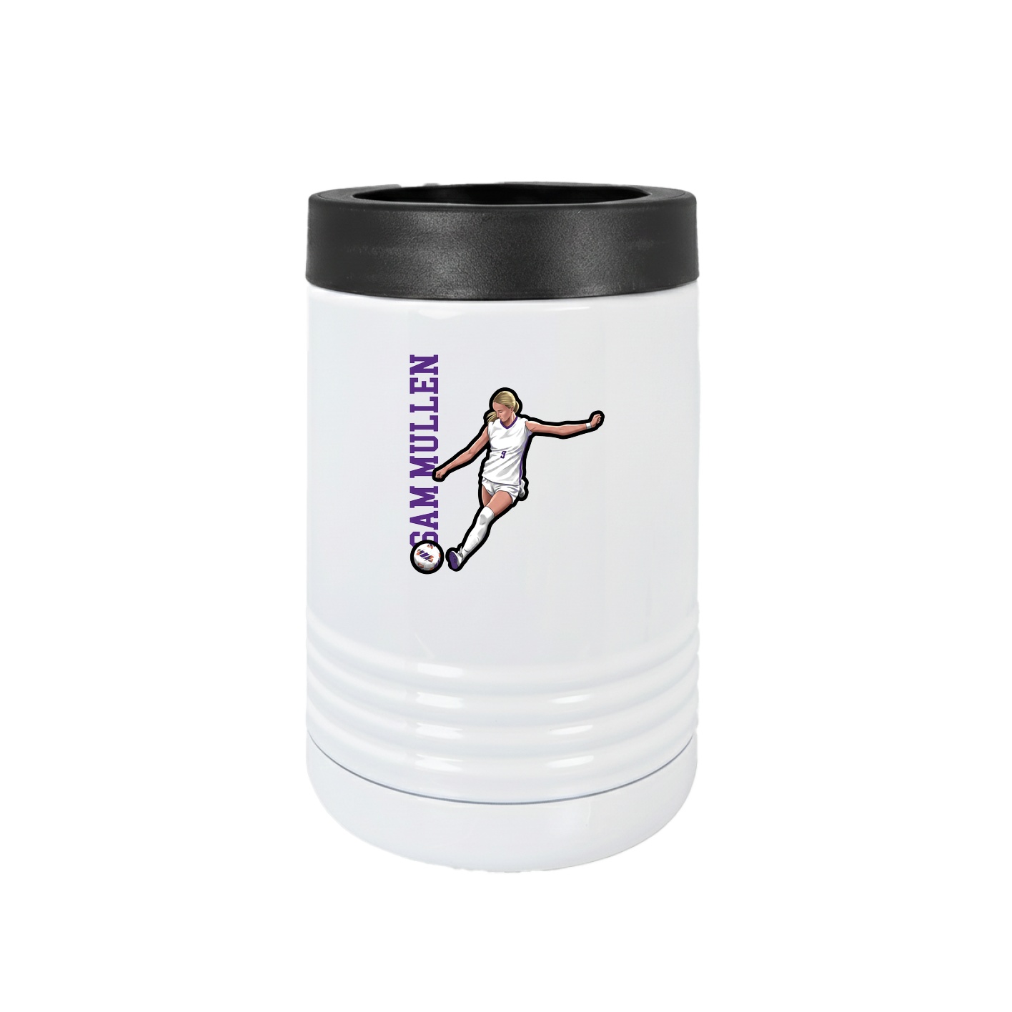 Beverage Holder — Name Vertical in White