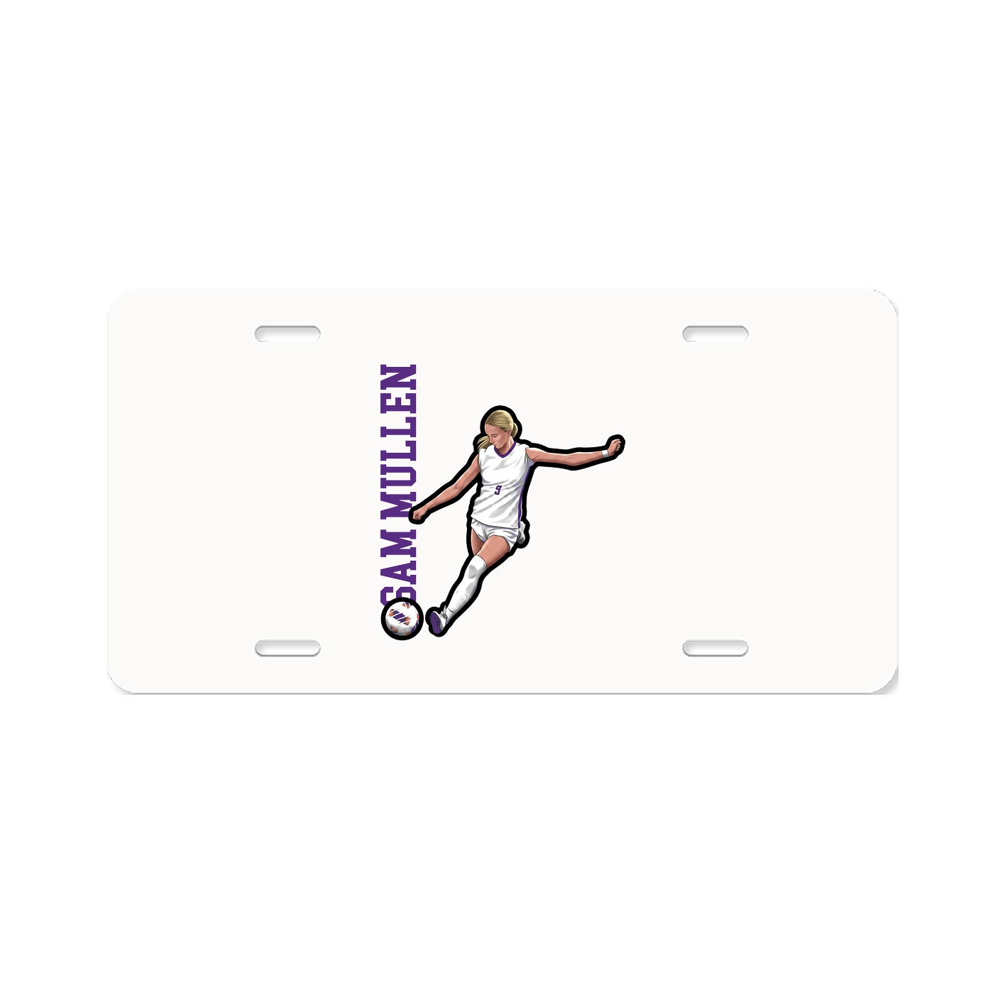 License Plate — Name Vertical in Classic