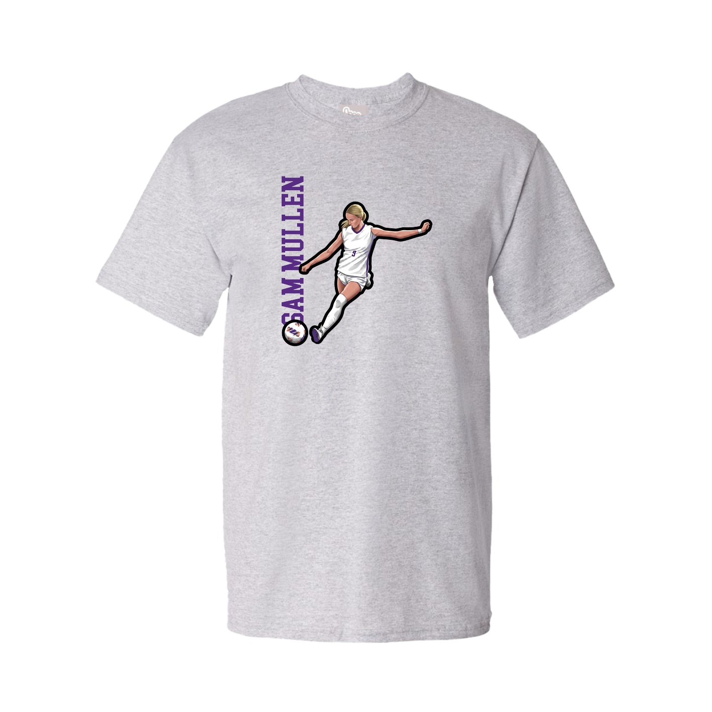 Youth Tee — Name Vertical in Grey