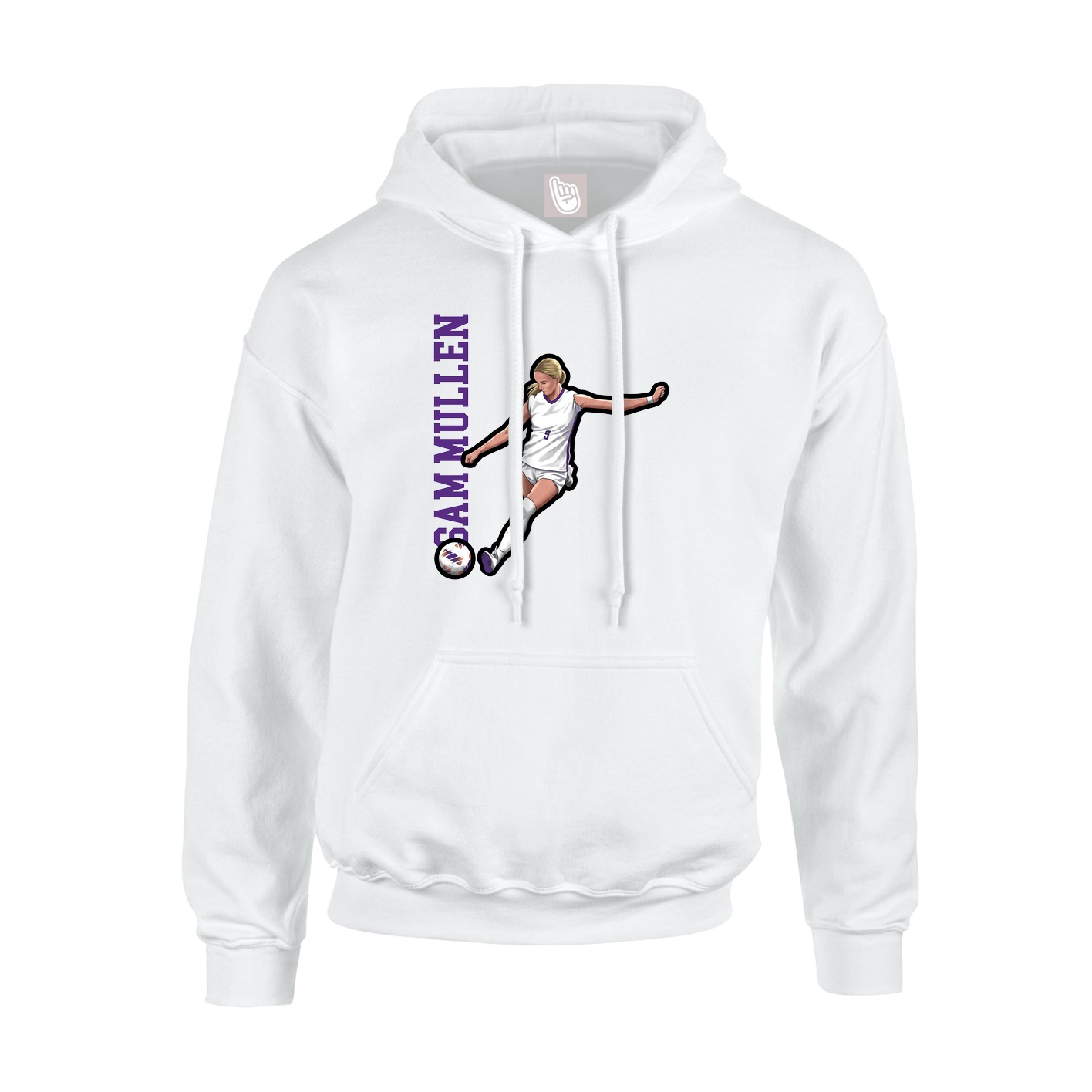 Youth Hoodie — Name Vertical in White