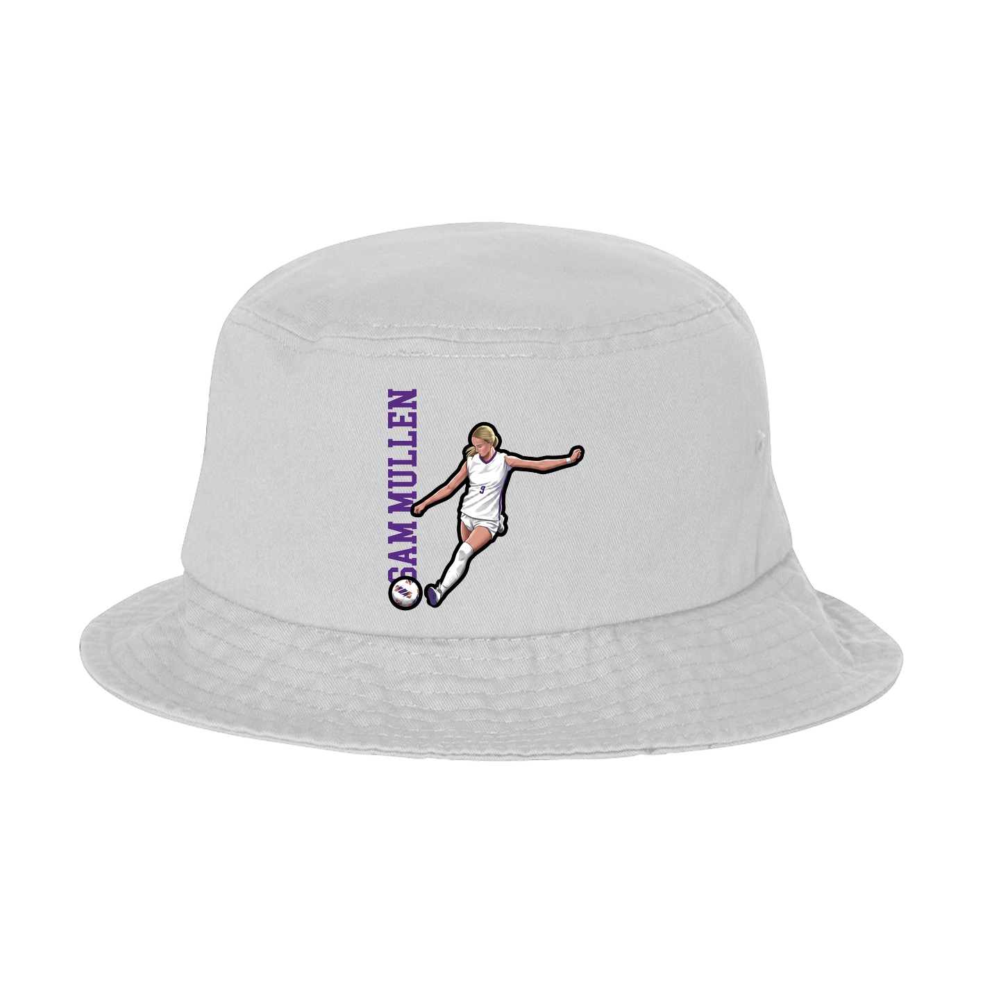 Bucket Cap — Name Vertical in White