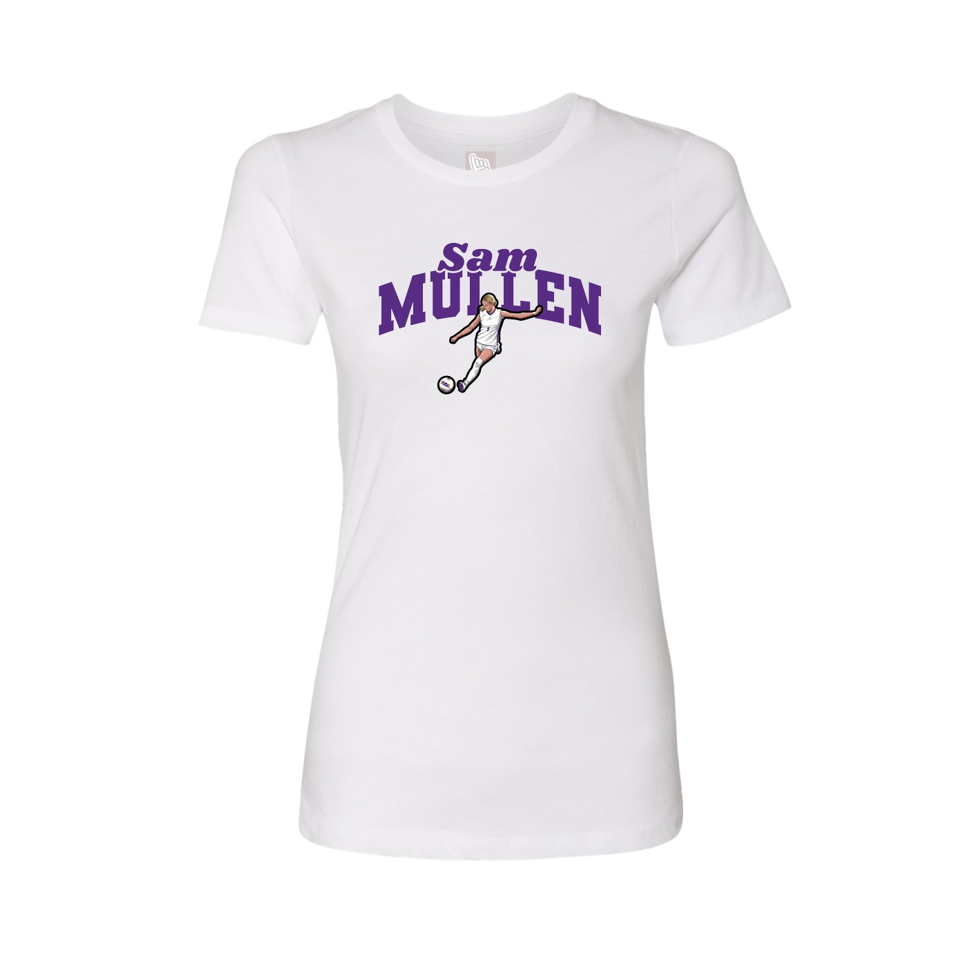 Fitted Women's Tee — Signature Arch in White