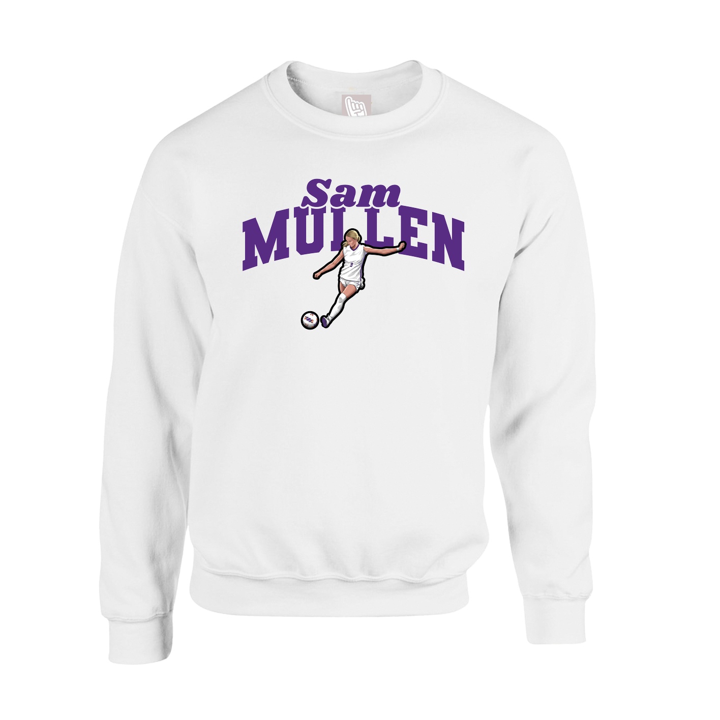 Fleece Crew — Signature Arch in White