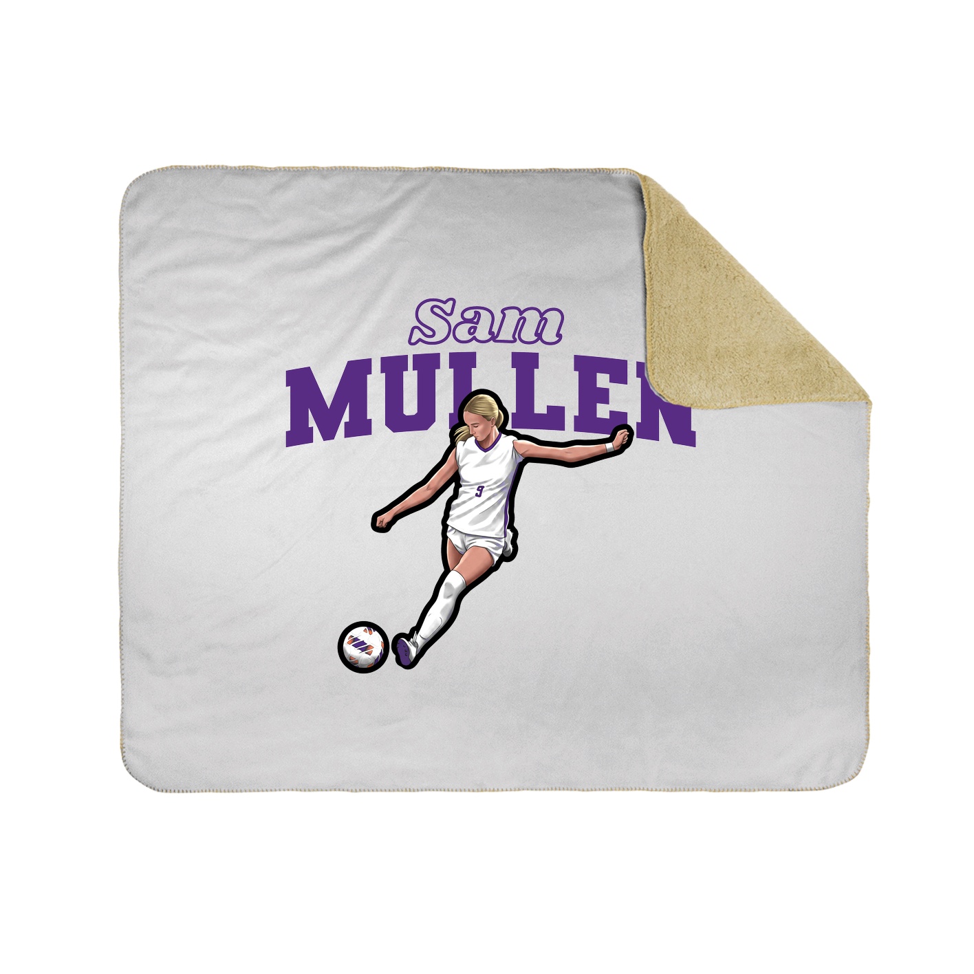 Throw Blanket — Name Arch in White