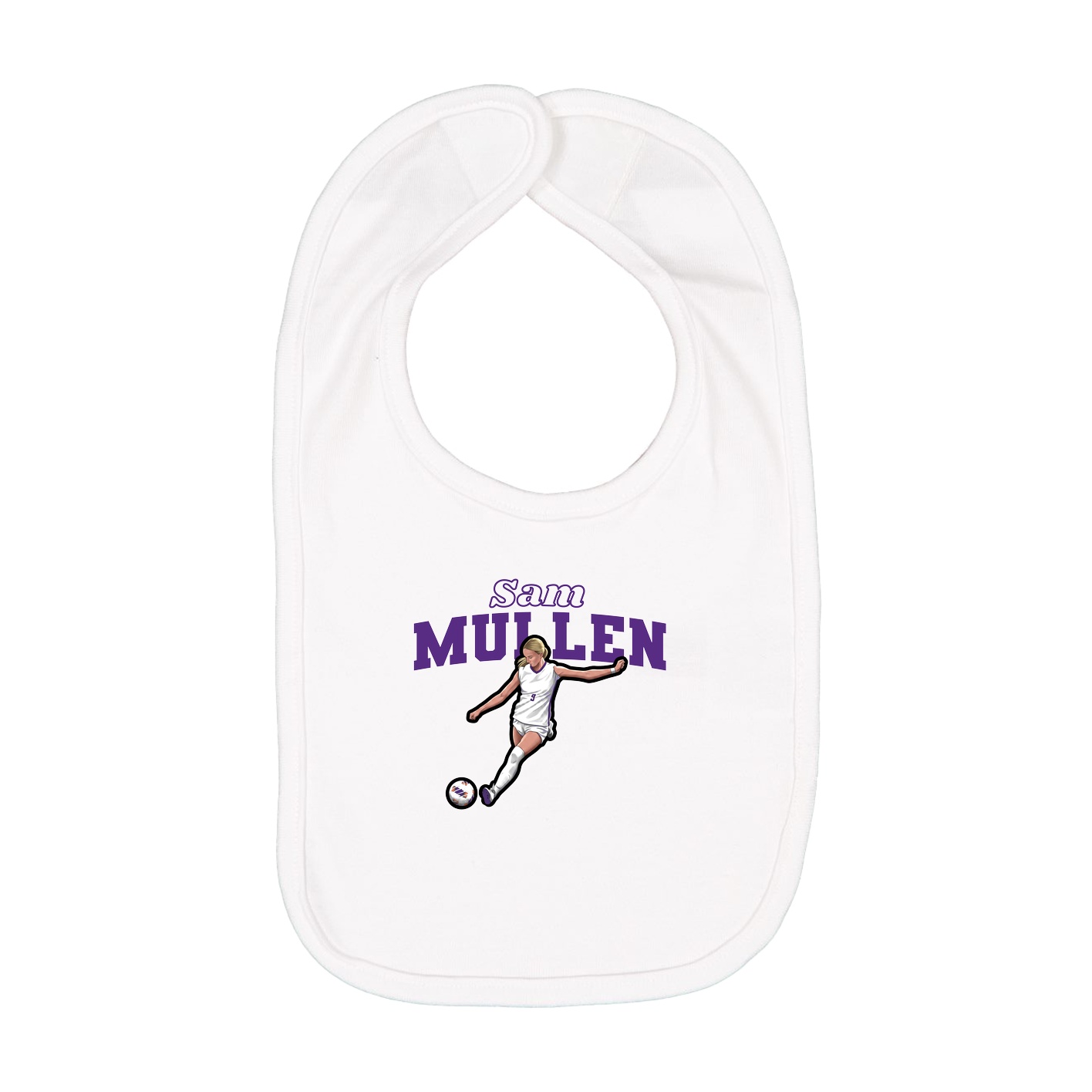 Infant Bib — Name Arch in White