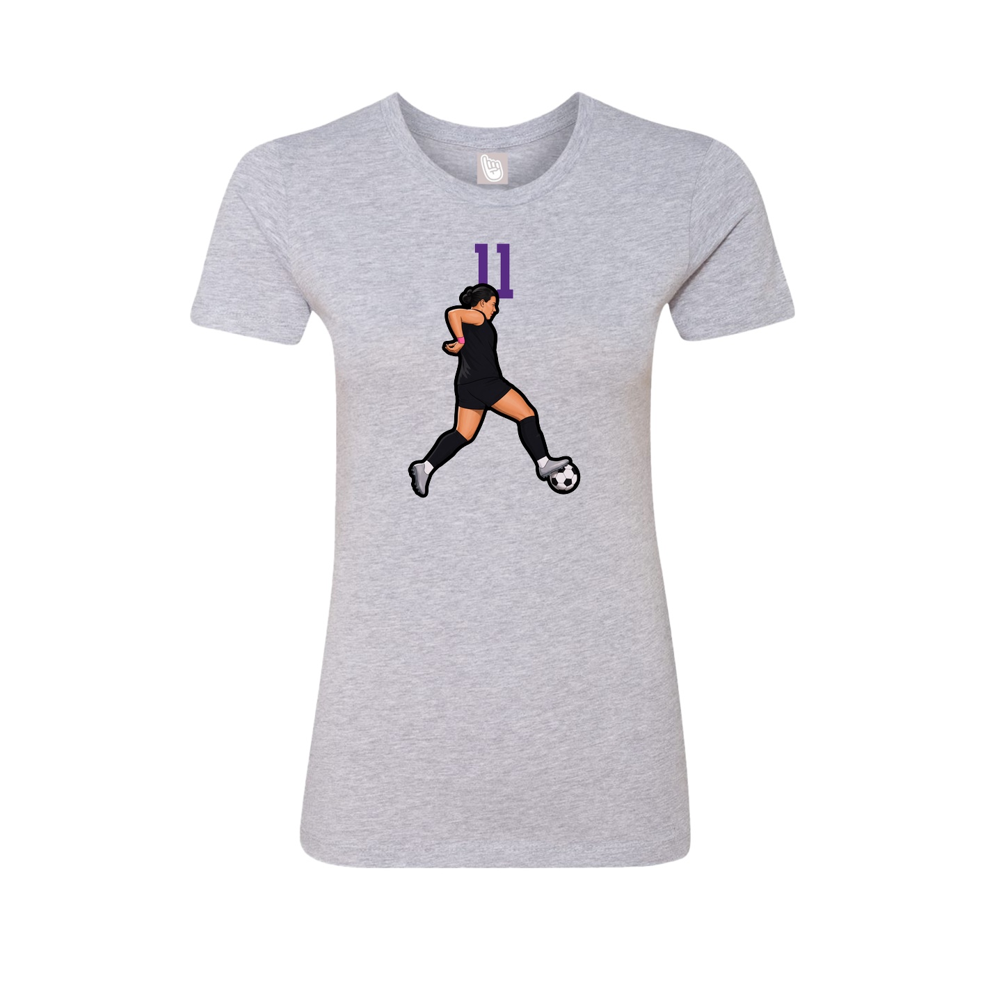 Fitted Women's Tee — Number Top in Grey