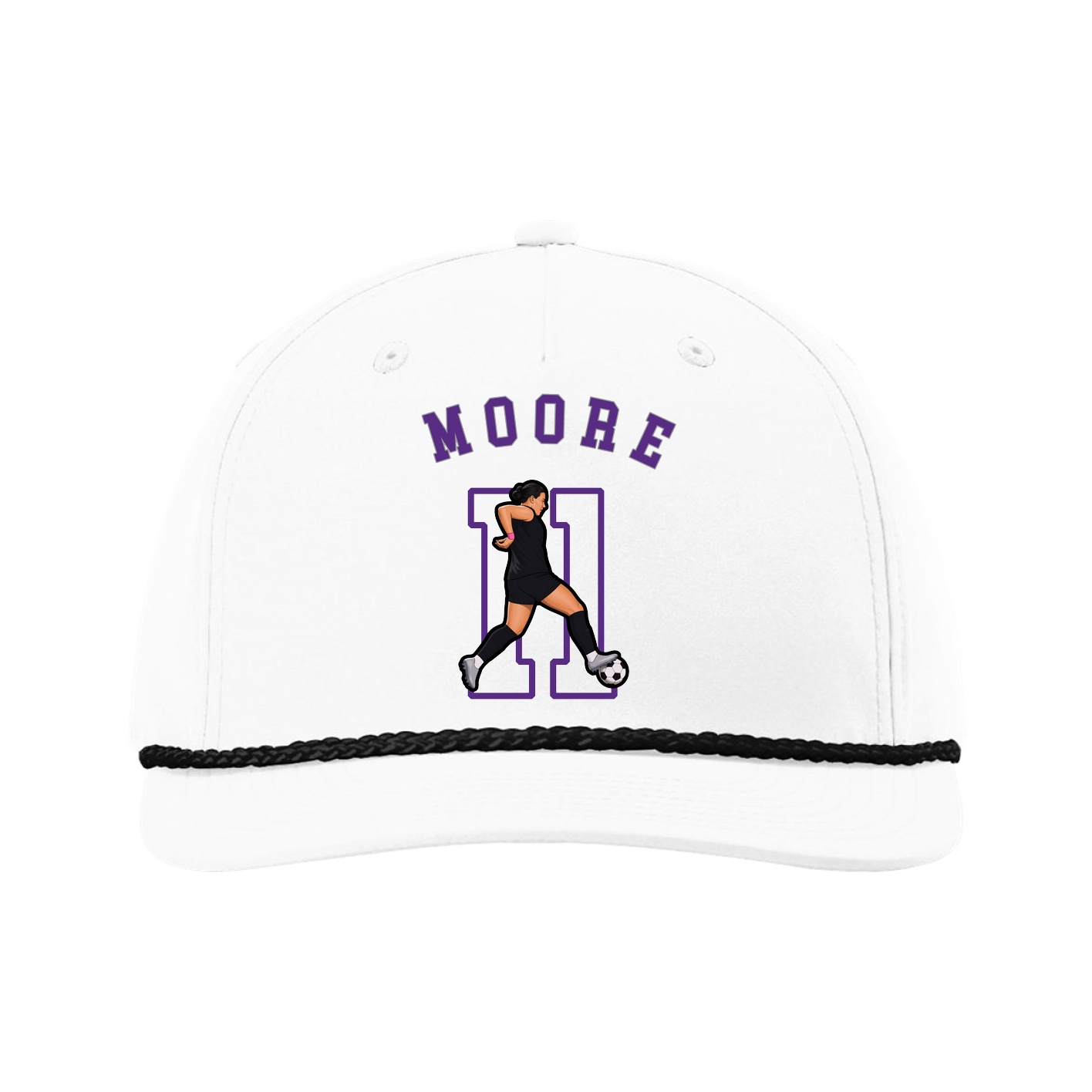 Five-Panel Classic Rope Cap — Shirsey Arch in White