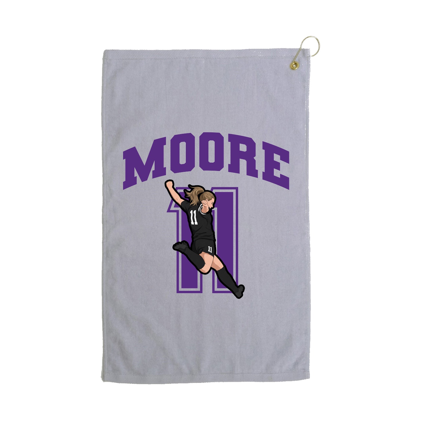 Golf Towel — Number in Grey