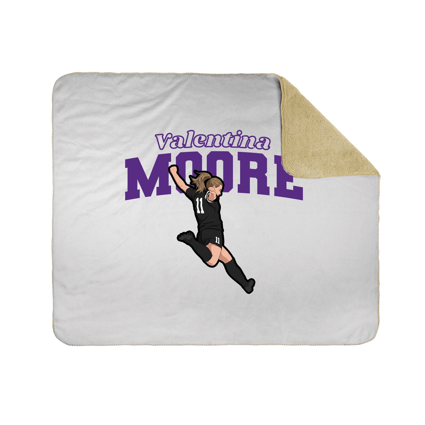 Throw Blanket — Name Arch in White