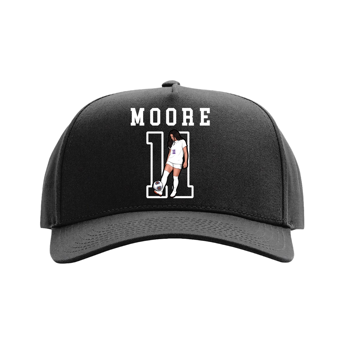 Full Fabric Five-Panel Champ Cap — Shirsey in Black