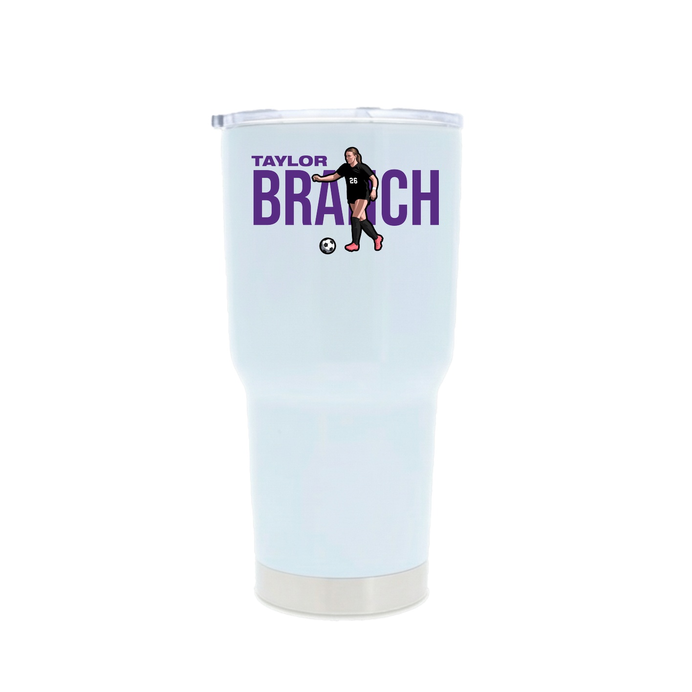 30oz Stainless Steel Tumbler — Player Name in White