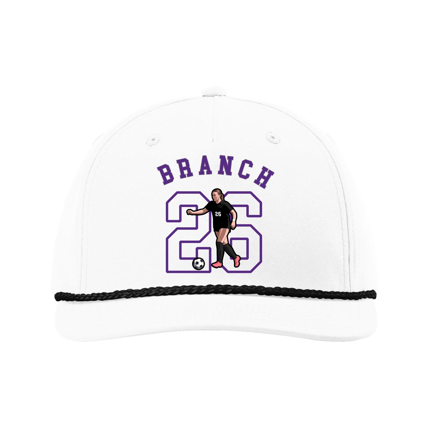 Five-Panel Classic Rope Cap — Shirsey Arch in White