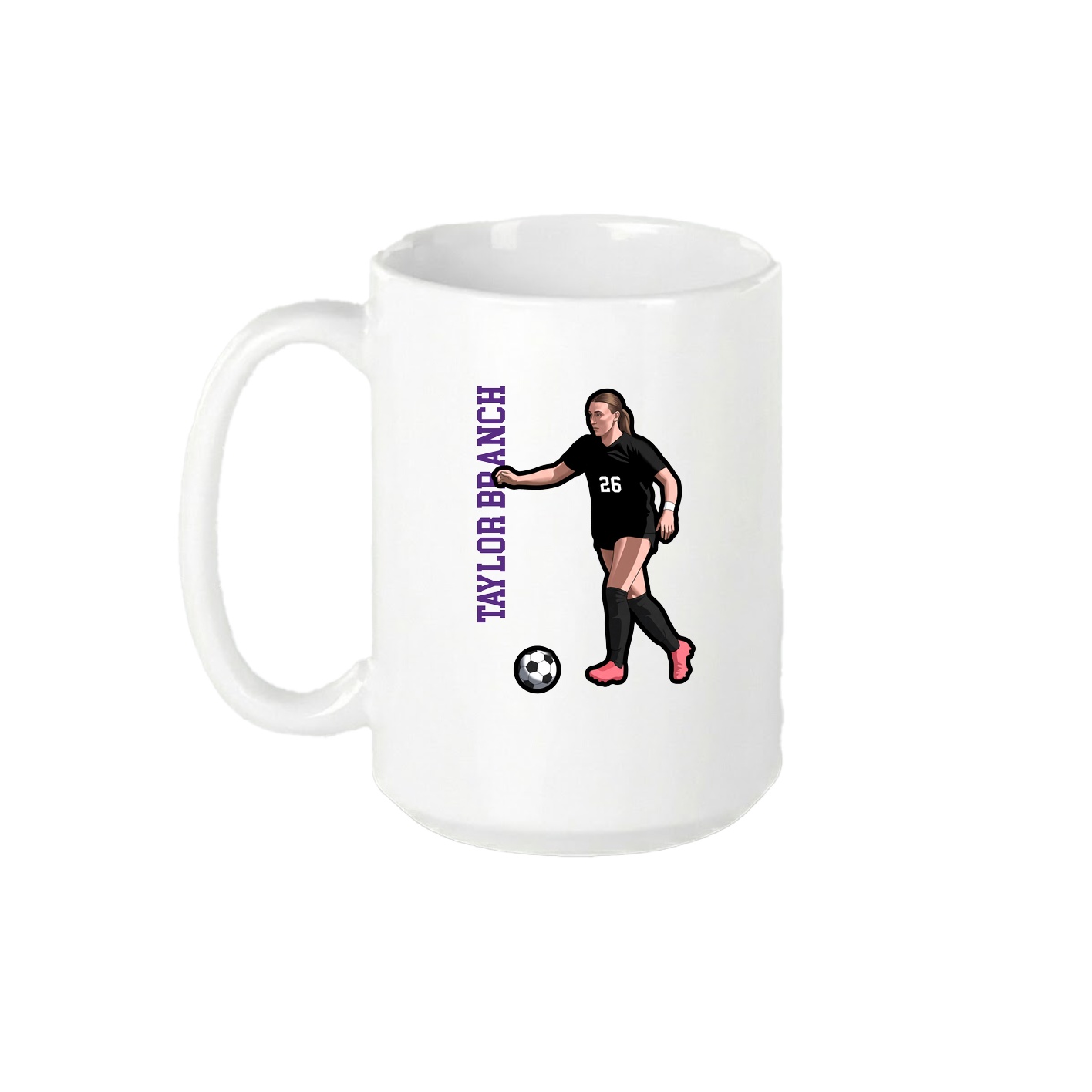 15oz Coffee Mug — Name Vertical in White