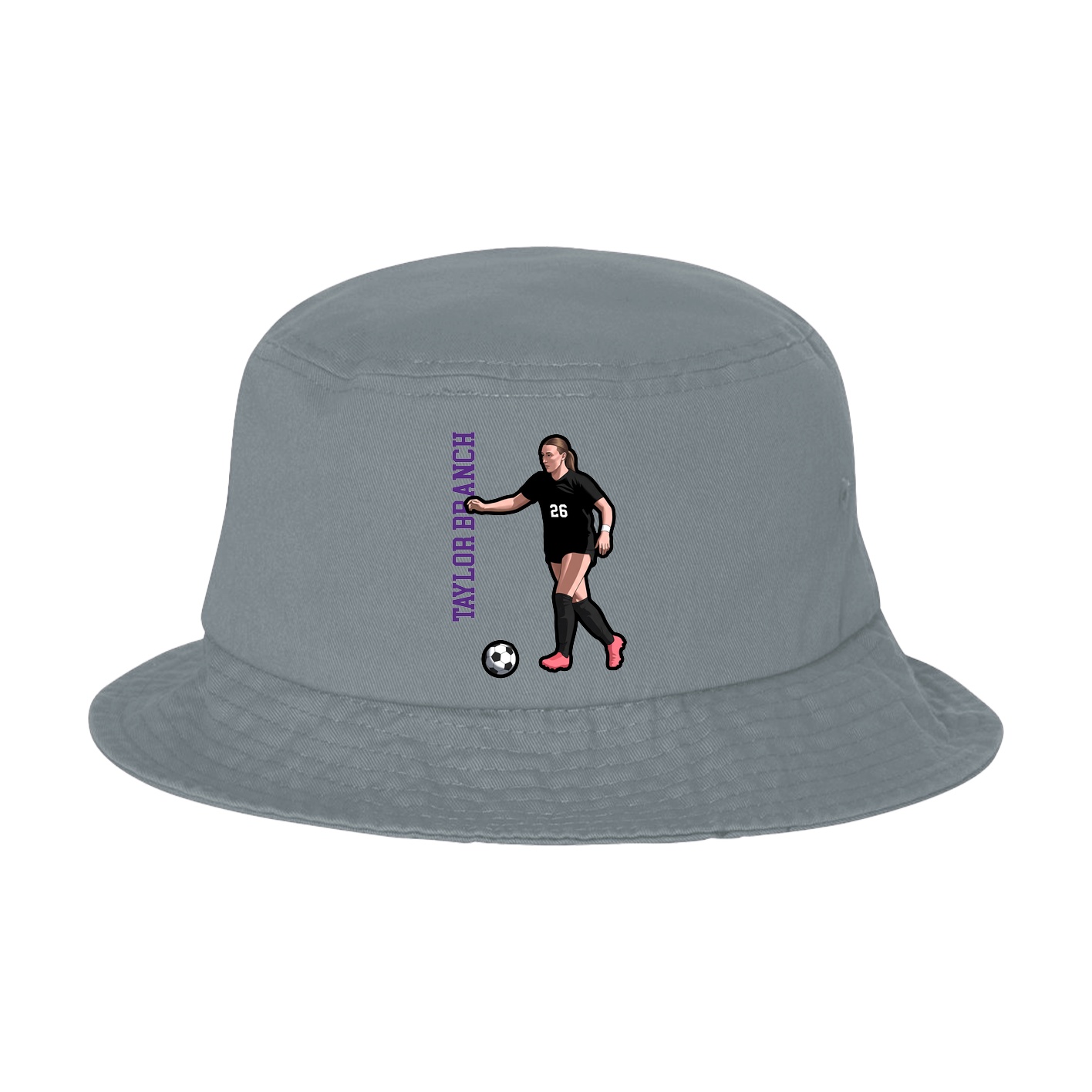 Bucket Cap — Name Vertical in Grey