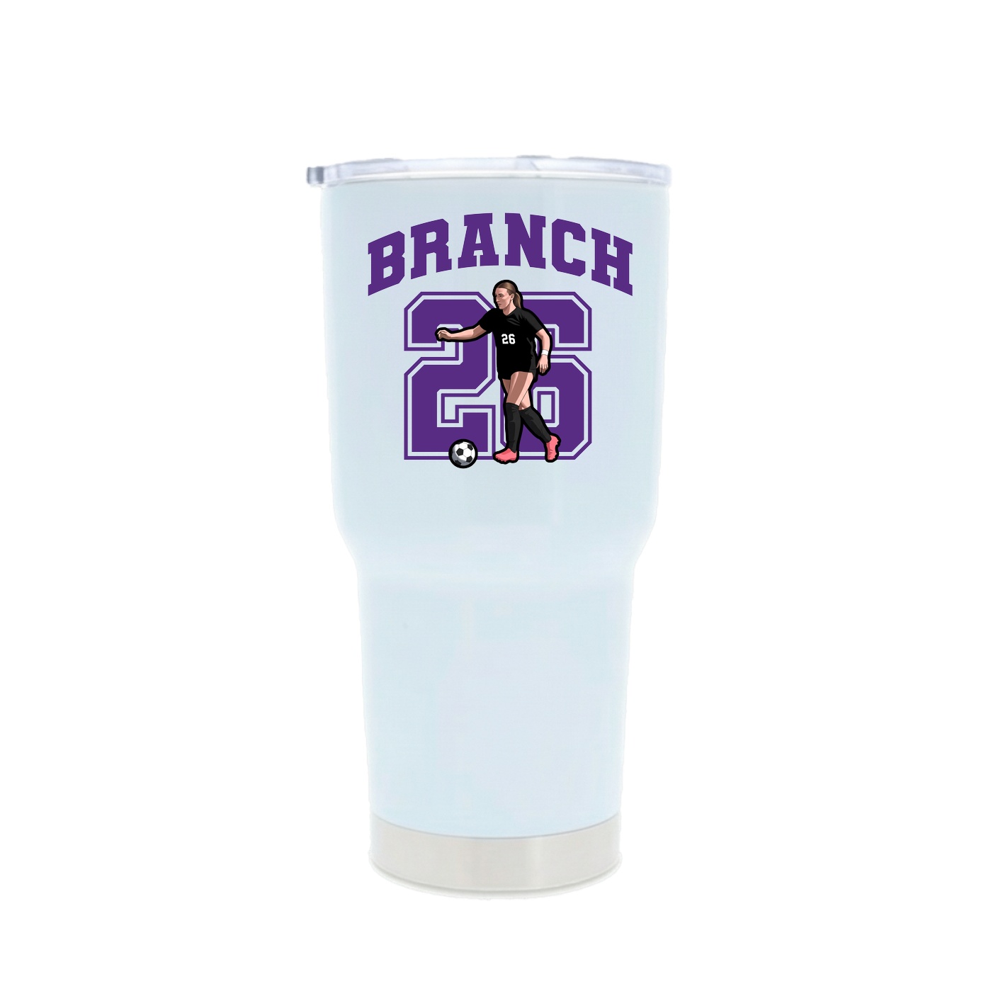 30oz Stainless Steel Tumbler — Number in White