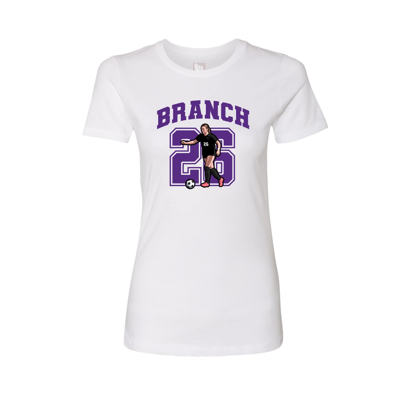 Fitted Women's Tee — Number in White