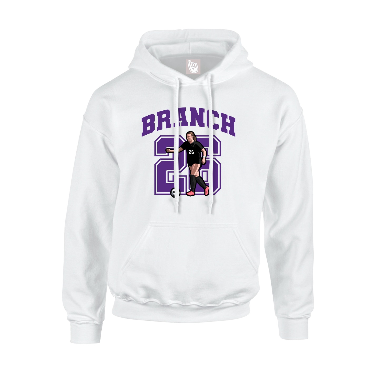 Hoodie — Number in White