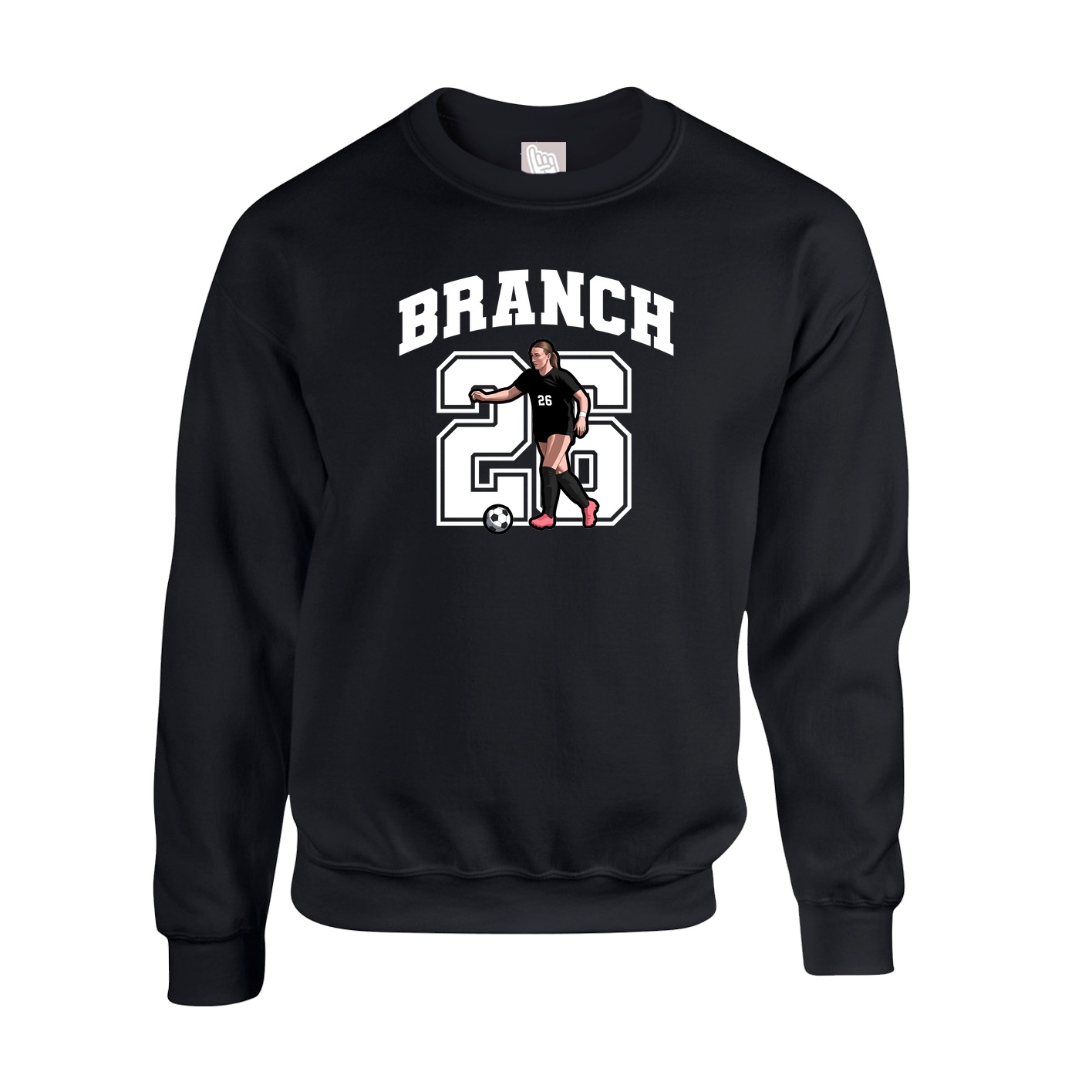 Fleece Crew — Number in Black