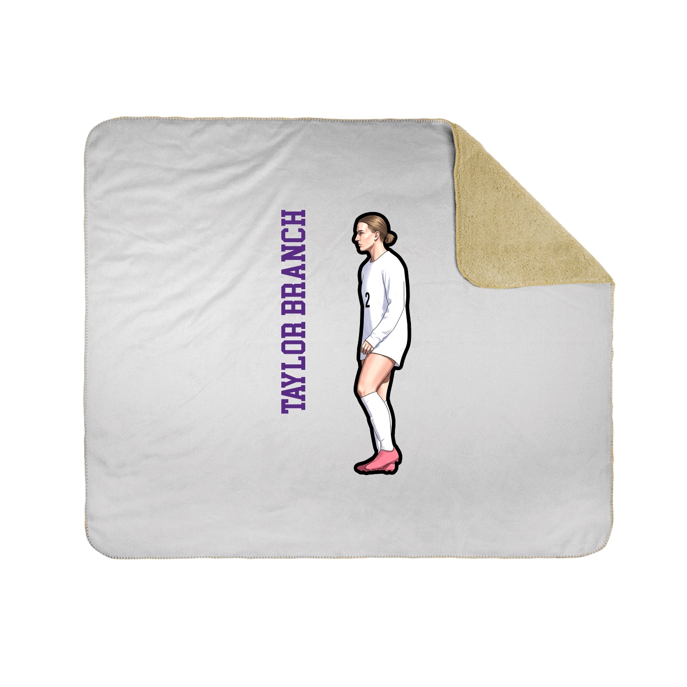 Throw Blanket — Name Vertical in White