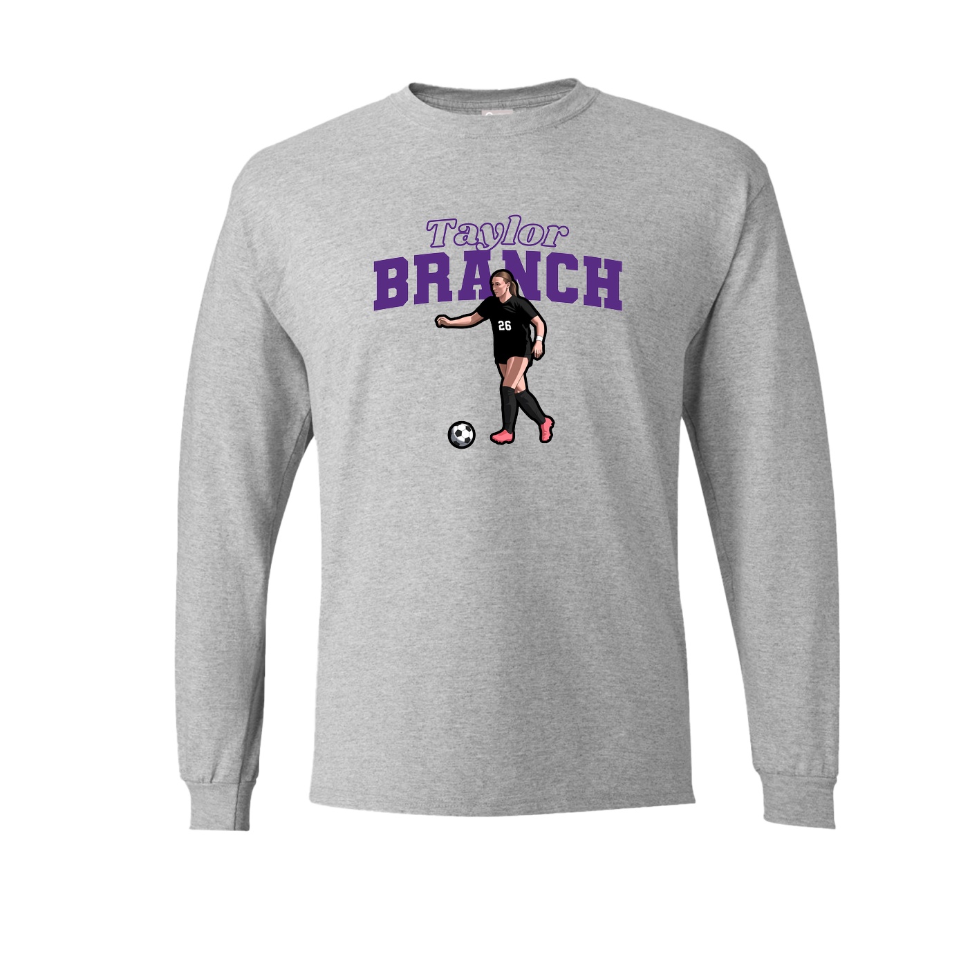 Long Sleeve Tee — Name Arch in Grey