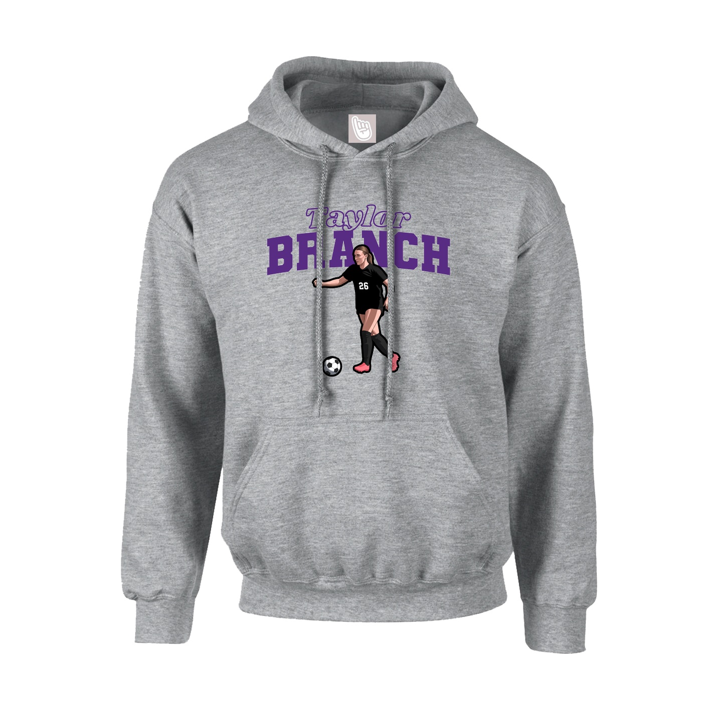 Youth Hoodie — Name Arch in Grey