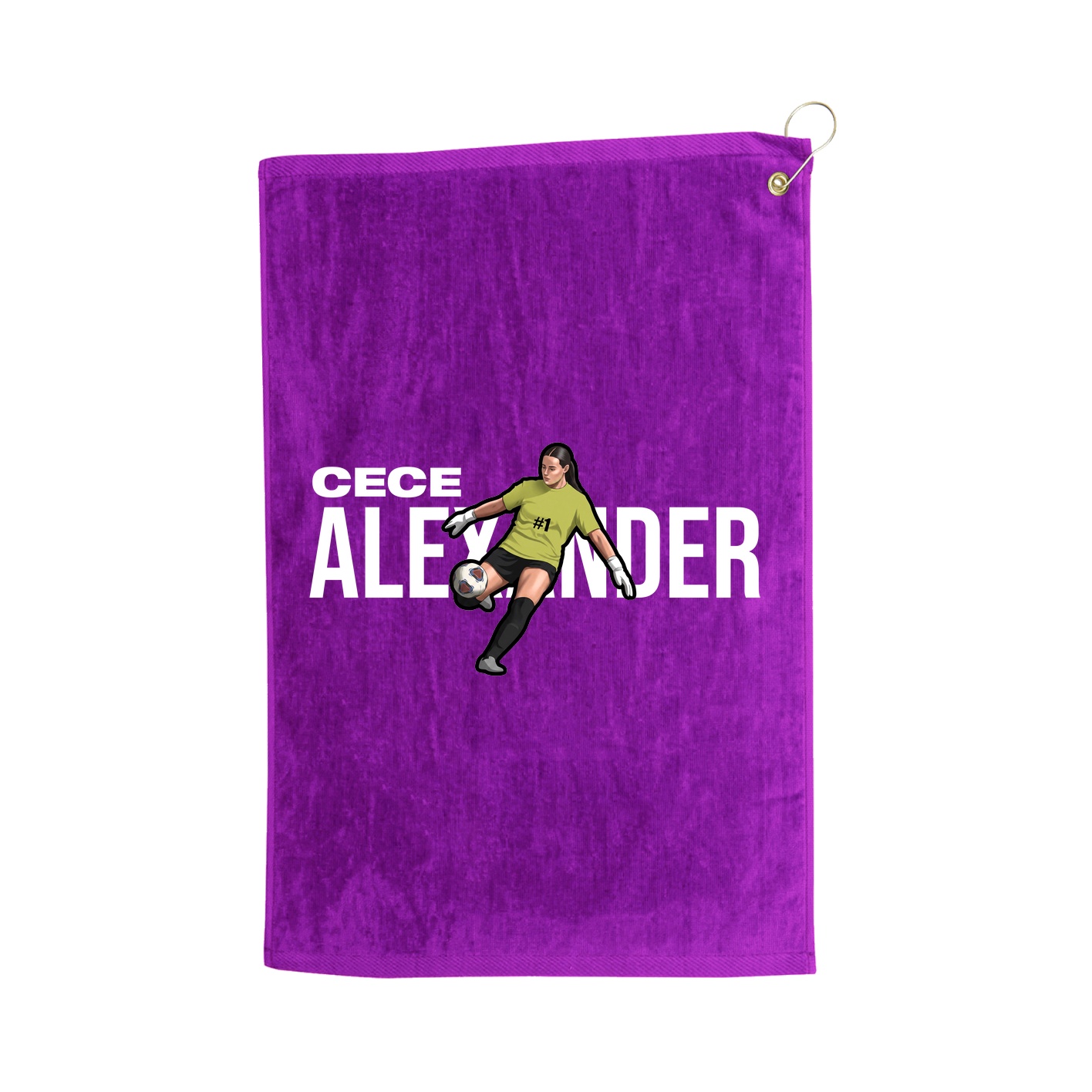 Golf Towel — Player Name in Purple